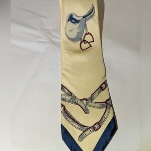 Jodhpurs Equestrian/Horse Saddle And Bridle Neck Tie Preppy Vintage Classic